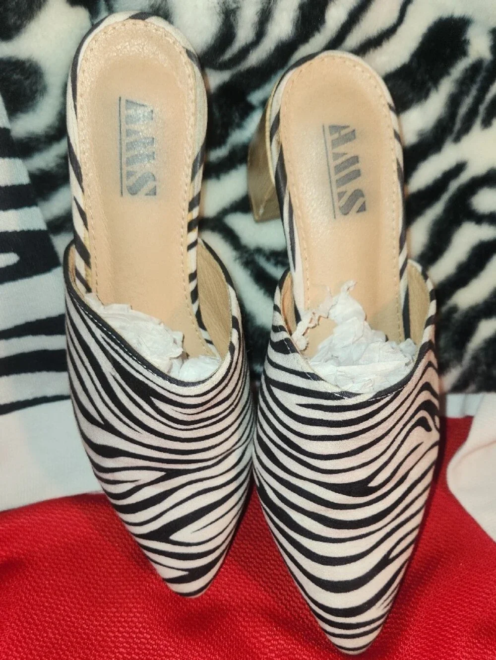 Zebra Priu⁴ant Faux Fur Hat, Bag & Mules Set